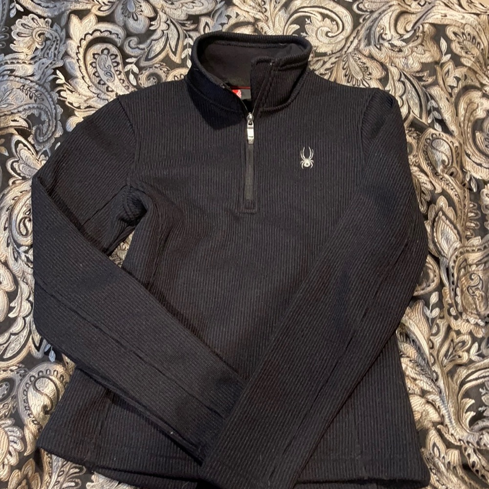 Spyder half zip black sweater size small